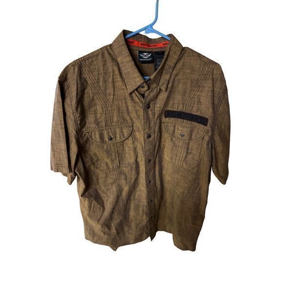 Mens Harley Davidson size large short‎ sleeve button down shirt - Picture 1 of 8